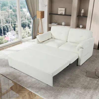 Streamdale Furniture Streamdale Queen Sleeper Sofa Bed With Storage - Beige