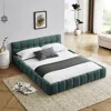 Streamdale Furniture Streamdale Queen Upholstered Platform Bed Frame - Green In Green