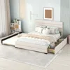 Streamdale Furniture Streamdale Queen Upholstered Platform Bed With Twin Size Trundle And Two