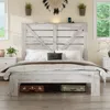 Streamdale Furniture Streamdale Queen White Wood Platform Bed Frame, Headboard, Under Bed Storage In White