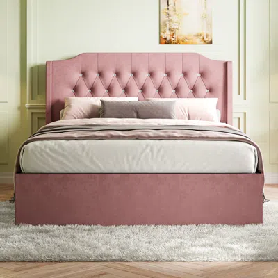 Streamdale Furniture Streamdale Queen Wingback Bed Frame With Storage