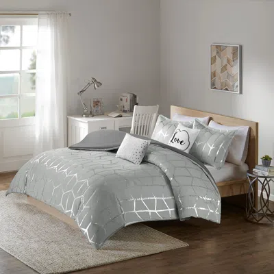 Streamdale Furniture Streamdale Raina Metallic Printed Duvet Cover Set