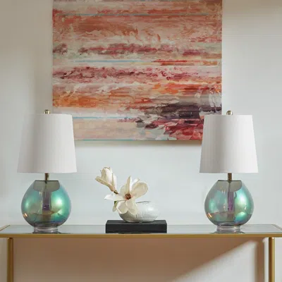 Streamdale Furniture Streamdale Ranier Iridescent Glass Table Lamp