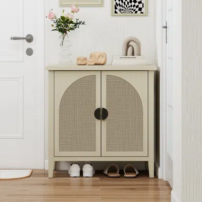 Streamdale Furniture Streamdale Rattan 2 Door Cabinet, Suitable For Bedroom, Living Room, Study