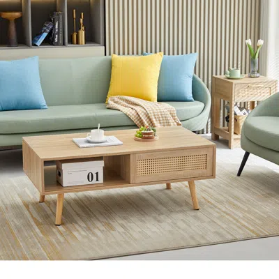 Streamdale Furniture Streamdale Rattan Coffee Table In Brown
