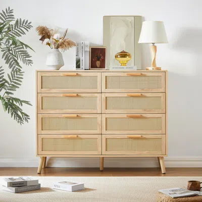 Streamdale Furniture Streamdale Rattan Double Dresser, 47.2"w X 15.8"d X 37.4"h