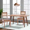 Streamdale Furniture Streamdale Rattan Leather Woven Kitchen Chair Set (2)