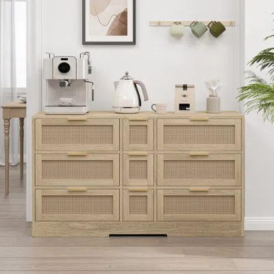 Streamdale Furniture Streamdale Rattan Locker With Drawers - 9 Drawers (natural)