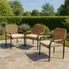 Streamdale Furniture Streamdale Rattan Patio Chairs Set With Oatmeal Cushions