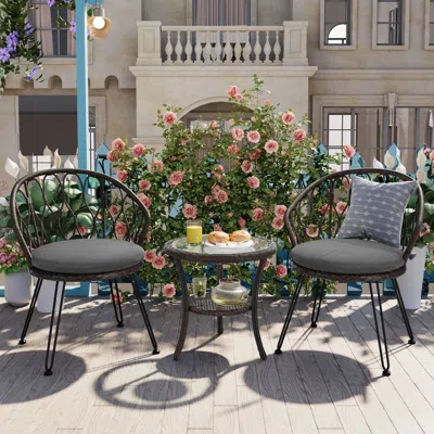 Streamdale Furniture Streamdale Rattan Patio Set: 2 Chairs & Table