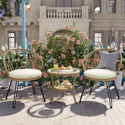 Streamdale Furniture Streamdale Rattan Patio Set: 2 Chairs & Table