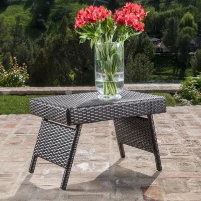 Streamdale Furniture Streamdale Rattan Wicker Outdoor Accent Table Elevate Your Patio