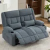 Streamdale Furniture Streamdale Recliner Loveseat With Cup Holders & Side Pocket For Adults In Gray