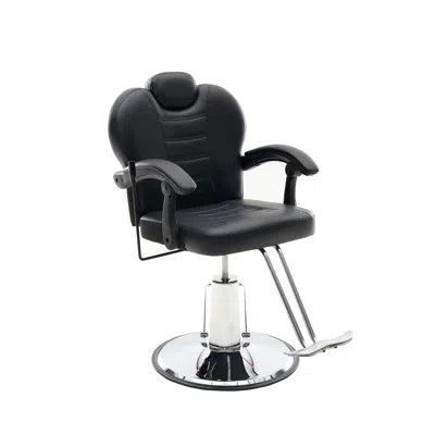 Streamdale Furniture Streamdale Reclining Barber Chair, Heavy Duty Hydraulic, 360 Swivel - Black