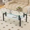 Streamdale Furniture Streamdale Rectangle Black Glass Coffee Table