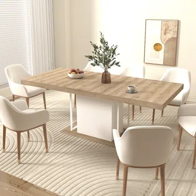 Streamdale Furniture Streamdale Rectangle Extendable Dining Table For 6-10 People Aged Effect Wood 160-200 Cm