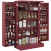 Streamdale Furniture Streamdale Red Kitchen Pantry With Adjustable Shelves And Double Doors