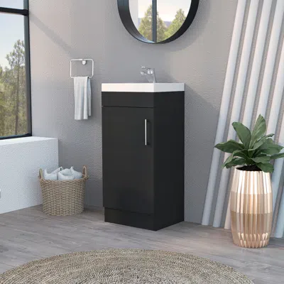 Streamdale Furniture Streamdale Redmond Rectangle Bathroom Vanity Black Wengue