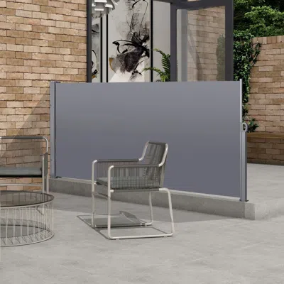Streamdale Furniture Streamdale Retractable Patio Privacy Screen: Uv Resistant, Waterproof - Dark