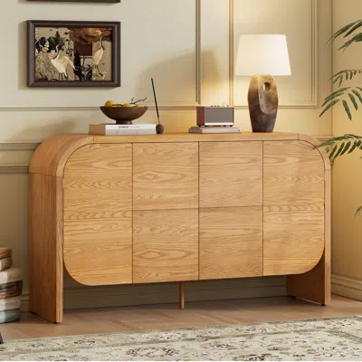 Streamdale Furniture Streamdale Retro 4-door Buffet Cabinet With Large Storage