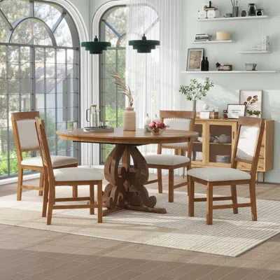 Streamdale Furniture Streamdale Retro 5-piece Dining Set With Extendable Table & 4 Chairs