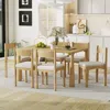 Streamdale Furniture Streamdale Retro 7-piece Dining Set For 6 With Upholstered Chairs (natural Wood)
