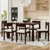Streamdale Furniture Streamdale Retro 7-piece Dining Set: Table & 6 Upholstered Chairs (espresso)