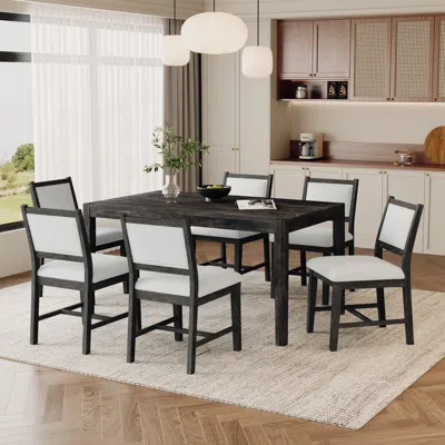 Streamdale Furniture Streamdale Retro 7-piece Dining Table Set For 6 (espresso)