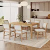 Streamdale Furniture Streamdale Retro 7-piece Dining Table Set For 6 With Upholstered Chairs (natural)