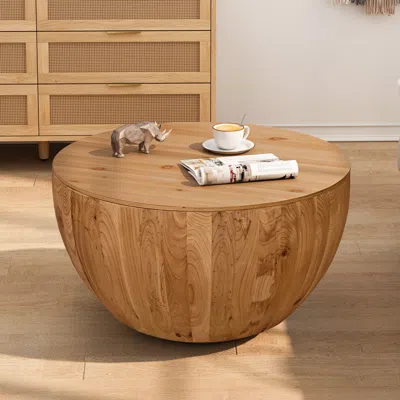Streamdale Furniture Streamdale Retro Barrel Coffee Table With Storage