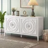 Streamdale Furniture Streamdale Retro Circular Groove Sideboard With Metal Handle