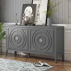Streamdale Furniture Streamdale Retro Circular Groove Sideboard With Metal Handle