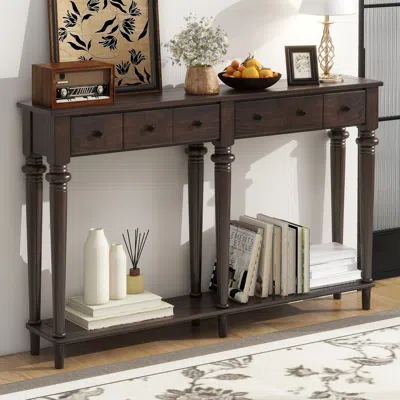 Streamdale Furniture Streamdale Retro Console Table With Drawers For Entryways