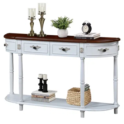 Streamdale Furniture Streamdale Retro Curved Wood Console Table