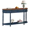 Streamdale Furniture Streamdale Retro Curved Wood Console Table