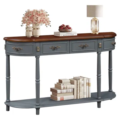Streamdale Furniture Streamdale Retro Curved Wood Console Table
