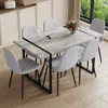 Streamdale Furniture Streamdale Retro Dining Table Set With Linen Chairs