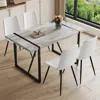 Streamdale Furniture Streamdale Retro Dining Table Set With White Chairs