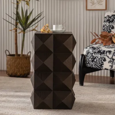 Streamdale Furniture Streamdale Retro Embossed Side Table - Brown