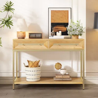 Streamdale Furniture Streamdale Retro Entryway Console Table With Drawers