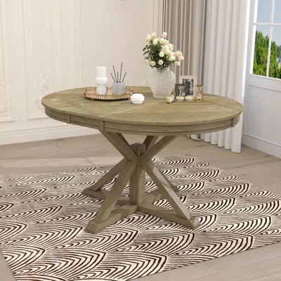 Streamdale Furniture Streamdale Retro Extendable Dining Table With 12" Leaf (natural Wood Wash)