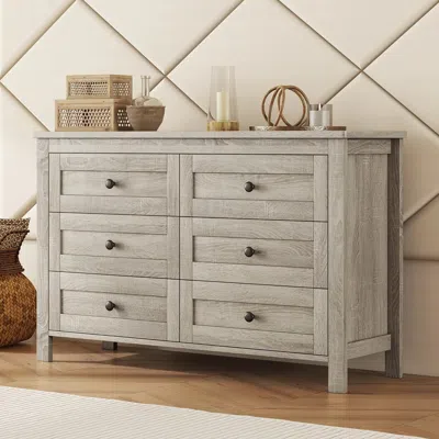 Streamdale Furniture Streamdale Retro Farmhouse Style Wooden Dresser With 6 Drawer