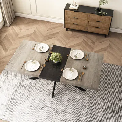 Streamdale Furniture Streamdale Retro Rectangular Stretch Table Versatile Decor & Family Gatherings