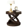 Streamdale Furniture Streamdale Retro Round Wooden End Table, X-base, Espresso