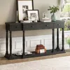 Streamdale Furniture Streamdale Retro Senior Console Table With Drawers And Shelf