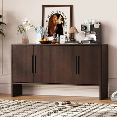 Streamdale Furniture Streamdale Retro Sideboard With Adjustable Shelves And Long Handles (espresso)