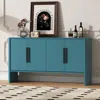Streamdale Furniture Streamdale Retro Sideboard With Adjustable Shelves (antique Blue)