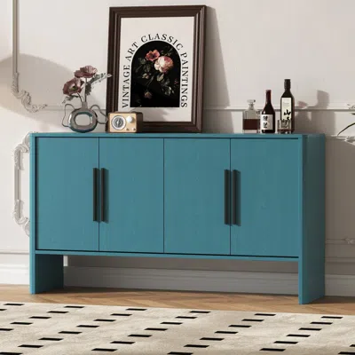 Streamdale Furniture Streamdale Retro Sideboard With Adjustable Shelves (antique Blue)