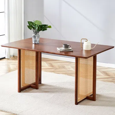 Streamdale Furniture Streamdale Retro Solid Wood Dining Table/desk Chinese Country Charm In Brown