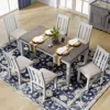 Streamdale Furniture Streamdale Retro Style 7-piece Dining Table Set With Extendable Table And 6